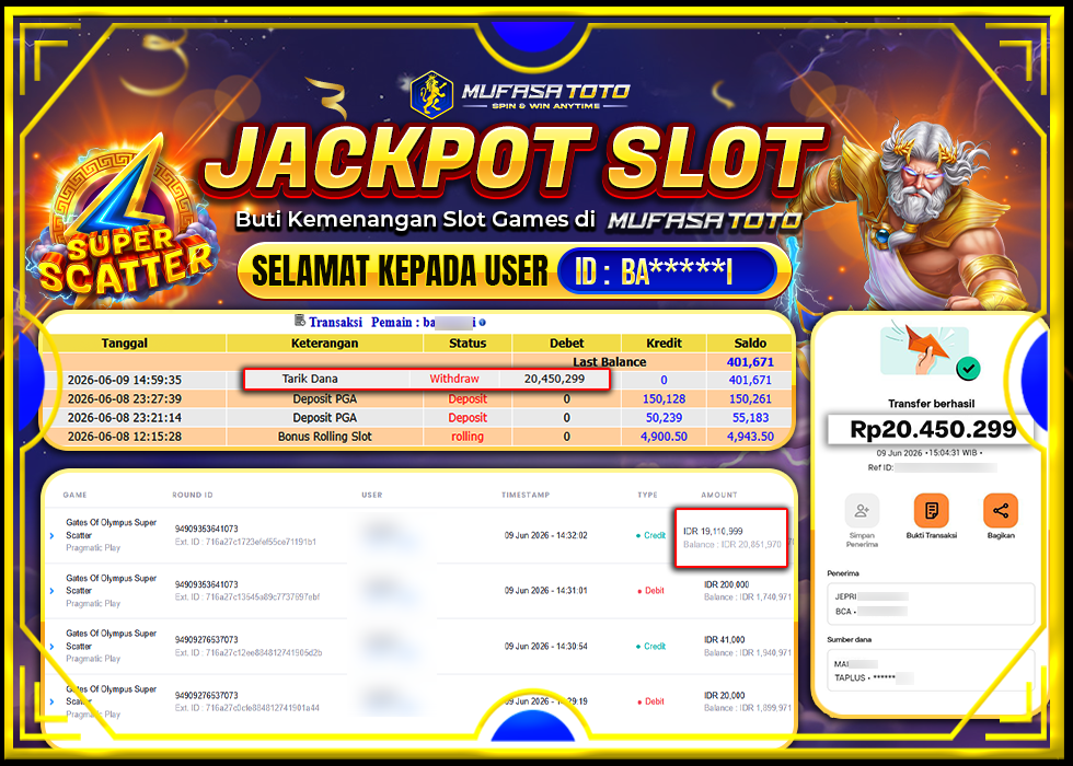 MUFASATOTO JACKPOT PRAGMATIC PLAY Rp.20.450.299|LUNAS